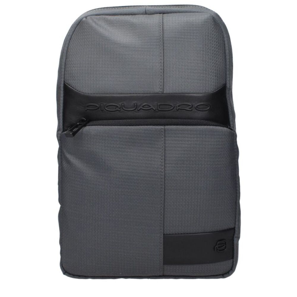 Piquadro Gray Fabric Crossbody Men's Bag